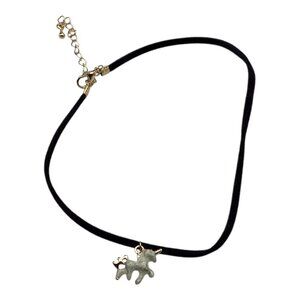 Cute Unicorn Pendant Necklace Girls With Adjustable Black Cord‎ 18” White gold